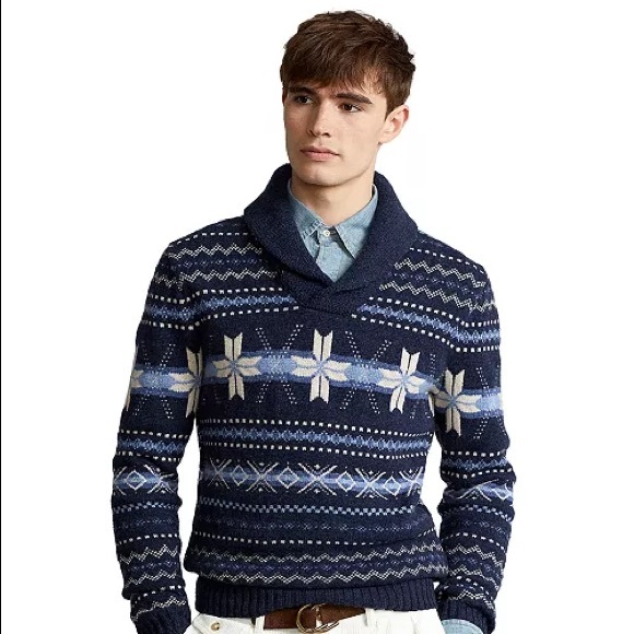 Mens Snowflake Wool Sweater 